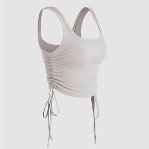 SOLID RIB DRAWSTRING TANK TOP
